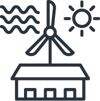 icon of house with windmill to portray a smart home